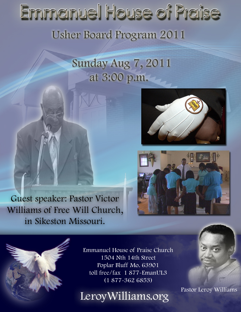 Emmanuel House of Praise Choir Day Promo poster, featuring Emmanuel House of Praise Mass Choir, Lively Stone Choir, Minister G. Jeffery Price, and Pastor Leroy Williams